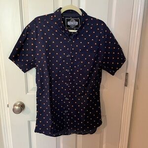 Five Point Industries NYC Retro Buttondown, Bear Print, Slim Fit + Flex, Large